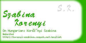 szabina korenyi business card